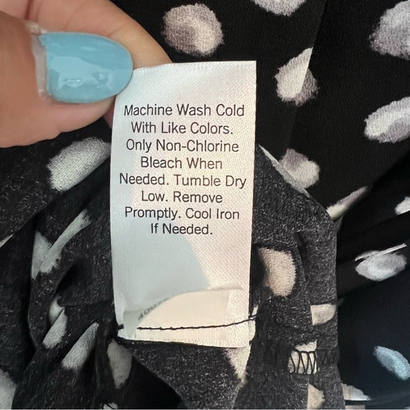 Apt. 9 Black & White Button Down Sleeveless Belted Dress Polka Dots Size 8 - Picture 5 of 9